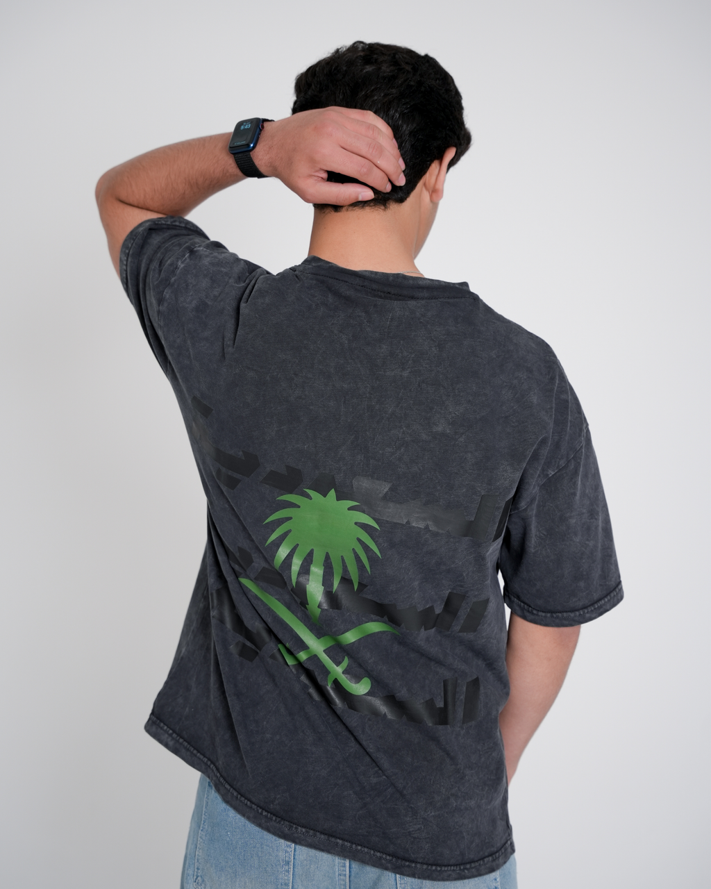 Saudi Oversized T-shirt – Washed Black (Unisex)