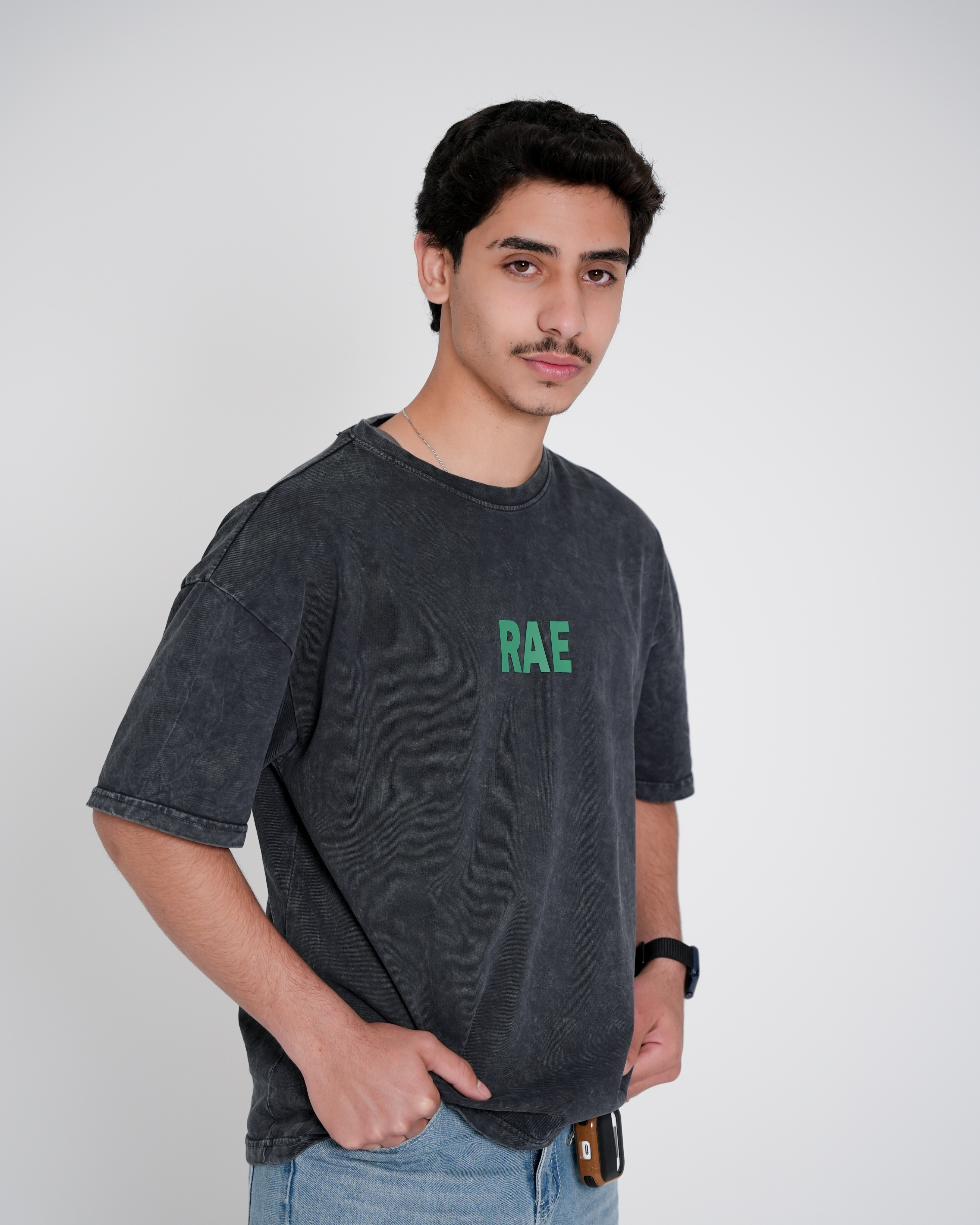 Saudi Oversized T-shirt – Washed Black (Unisex)