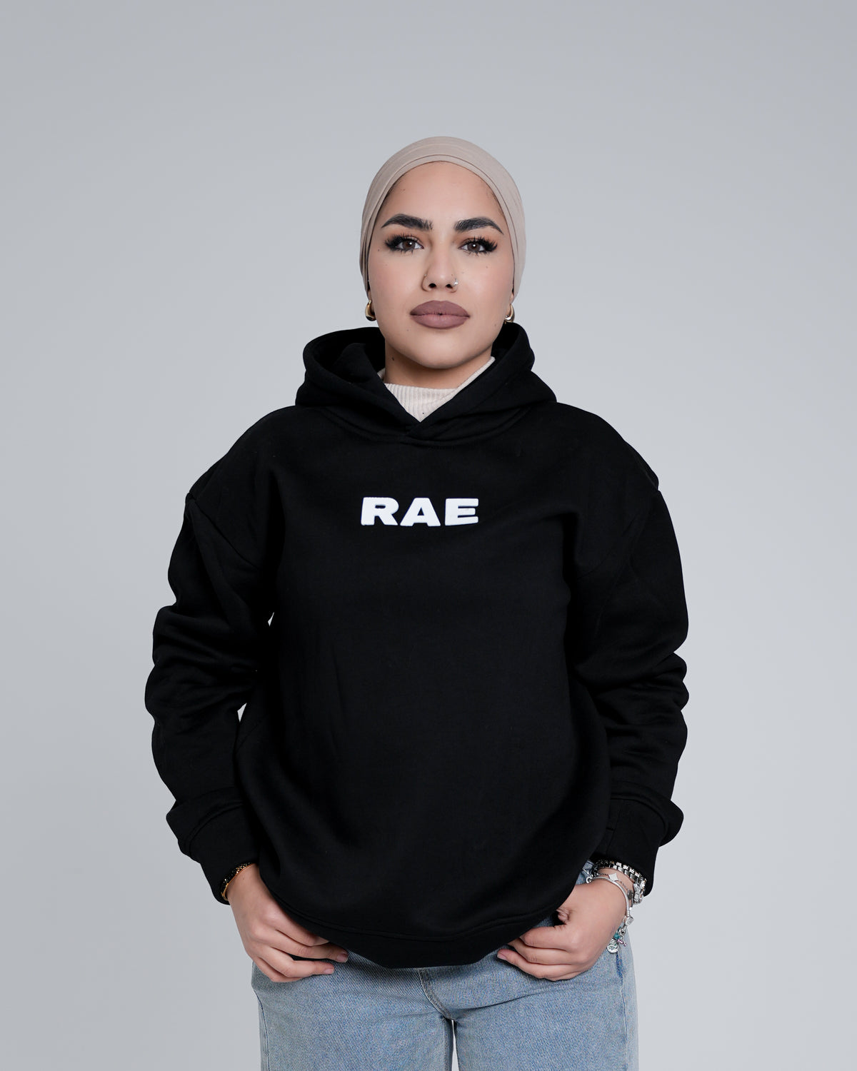 Black Oversized Hoodie (Back Zipper)