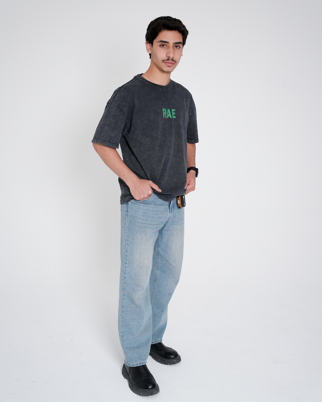Saudi Oversized T-shirt – Washed Black (Unisex)