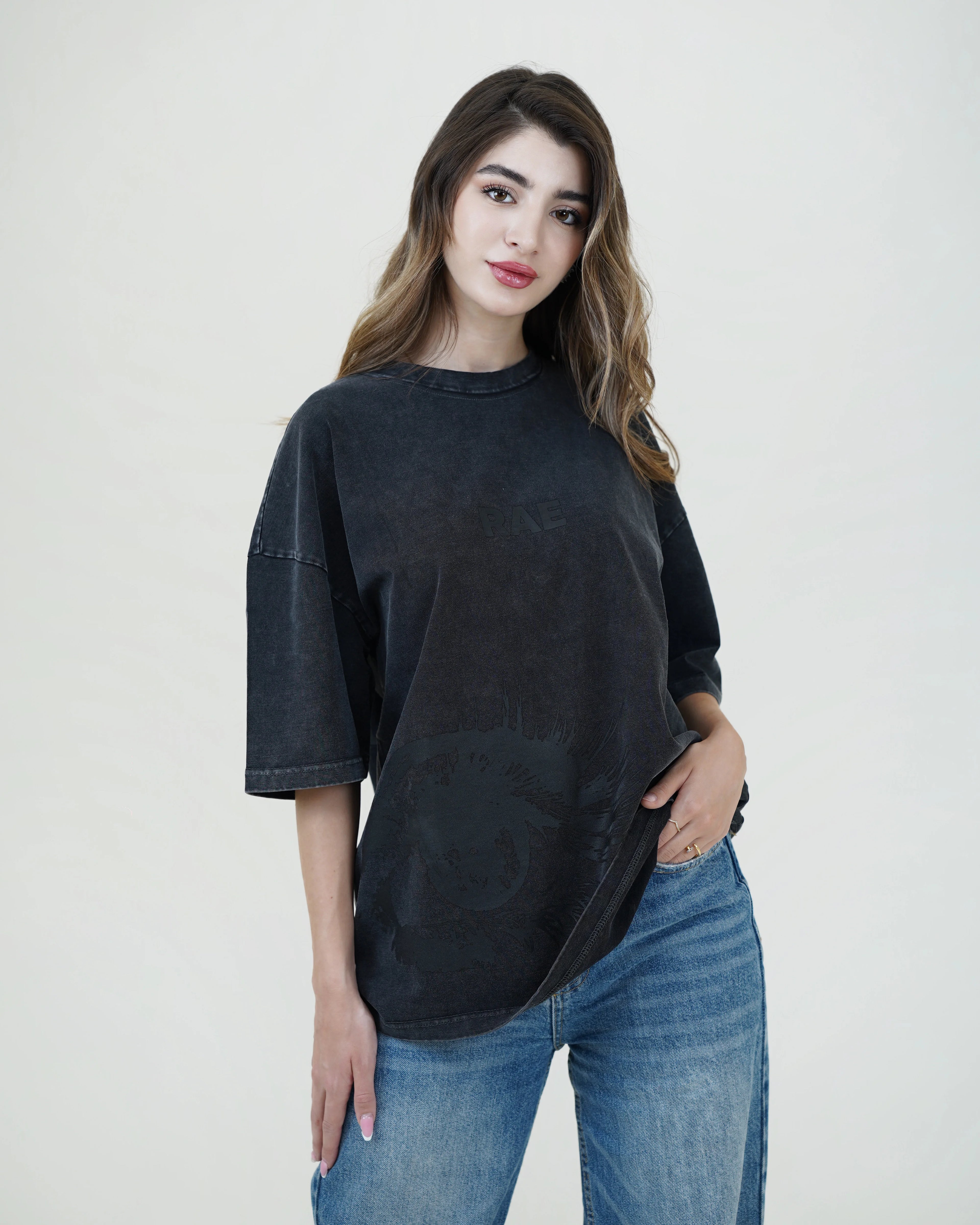 RAE Oversized T-Shirt – Black Wash
